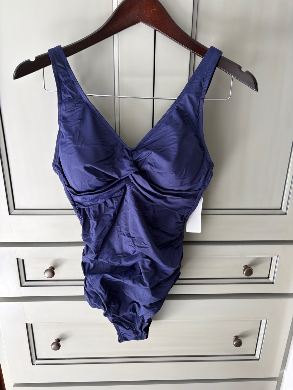 NWT Holipick Navy Twist-Front One-Piece Swimsuit